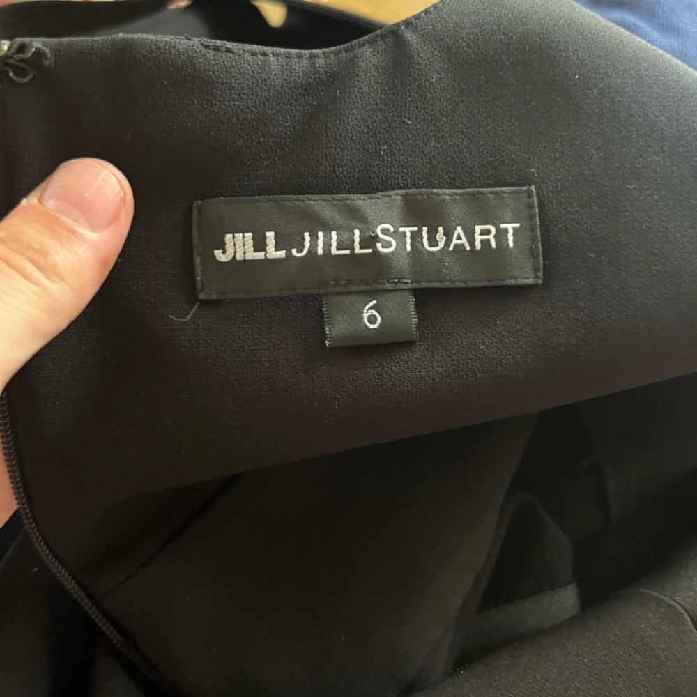 Jill Stuart Black Midi Dress with Plunging V-Neck - Picture 7 of 8